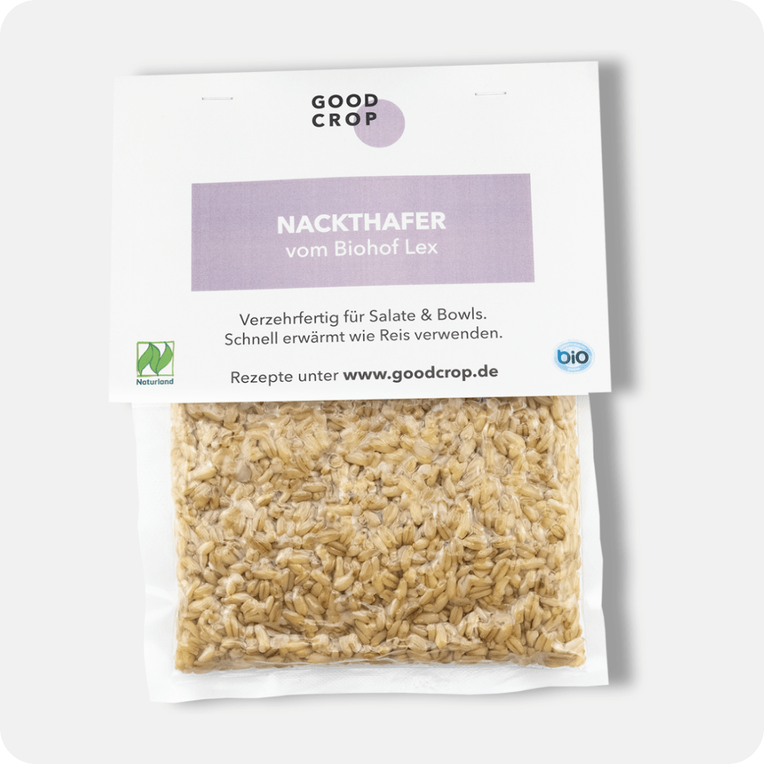 Verzehrfertiger Bio Nackthafer aus Deutschland  Good Crop